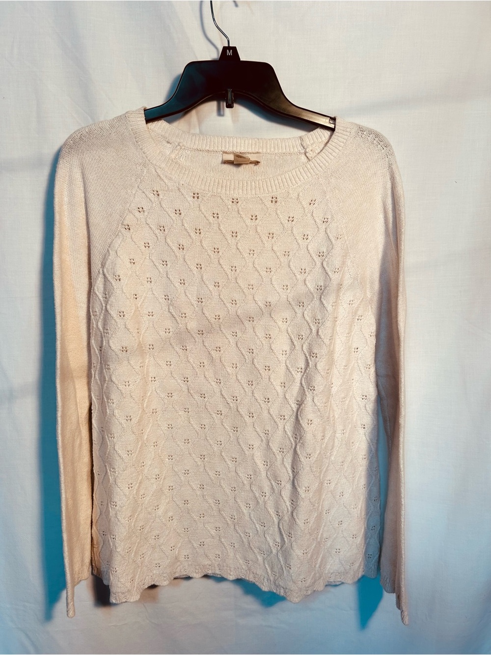 LOFT women’s cream cotton sweater size medium.